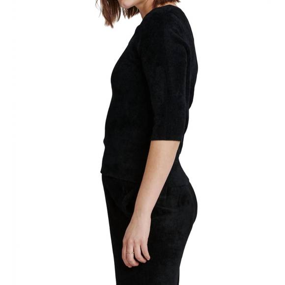 NEW ANOTHER LOVE leo scoop neck top in black - Picture 3 of 4